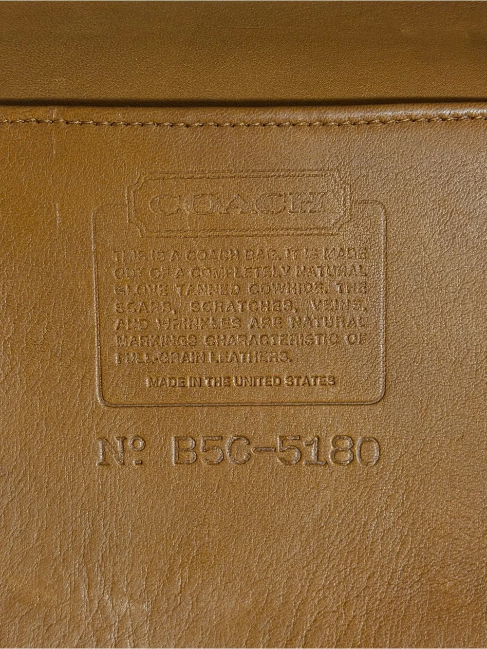 Vintage Coach Metropolitan 5180 British Tan